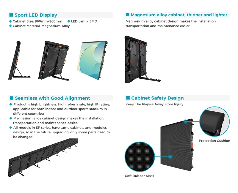 Legida Indoor Outdoor LED Stadium Screen P8 P10mm Sport Stadium LED Perimeter Display Football Scoreboard LED Video Wall